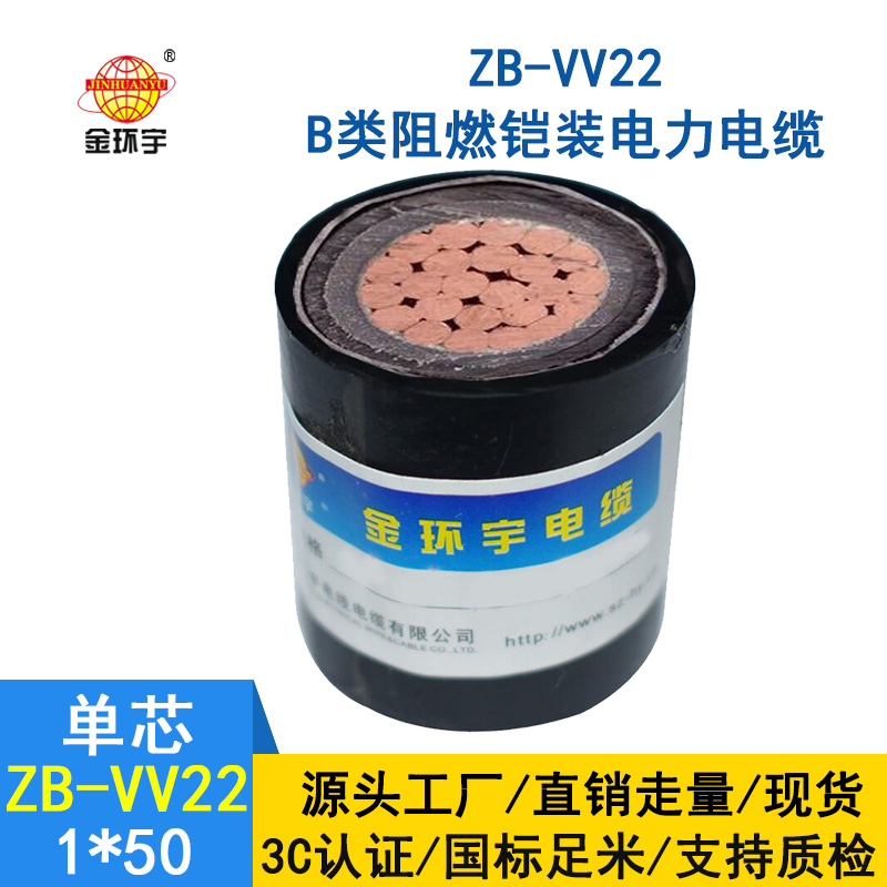 金環宇電纜 阻燃鎧裝低壓電纜ZB-VV22-50平方 電纜